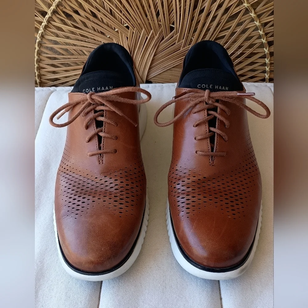 Cole Haan Grand Zero Men's Brown Leather Oxfords_11